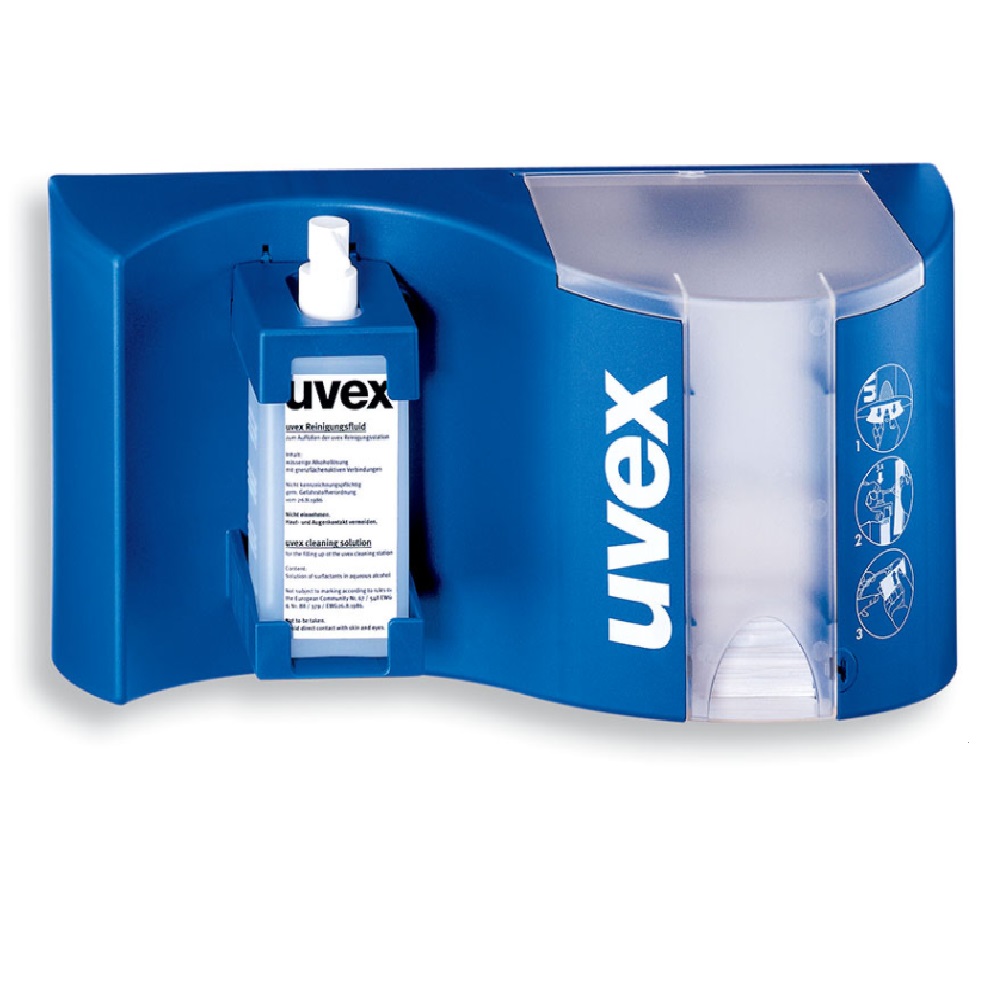 UVEX 9970-002 Wall-Mount Eyewear Lens Cleaning Station